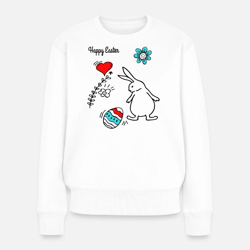 Happy Easter - Frauen Premium Bio Pullover - Weiß