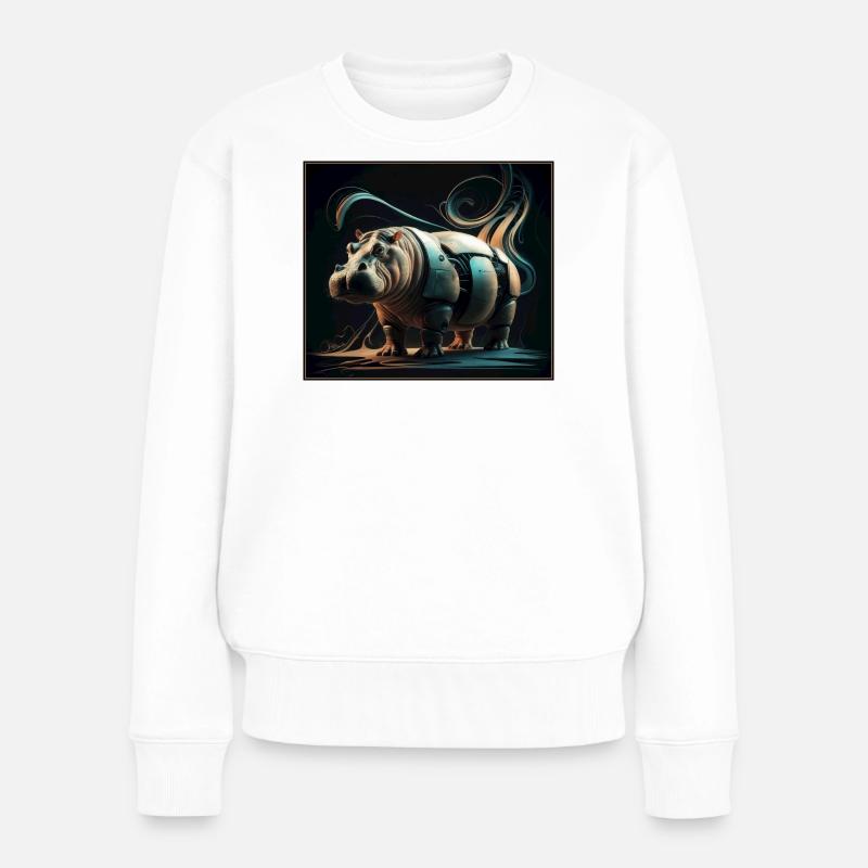 Hippopotame mécanique - Pull Premium bio Femme - blanc