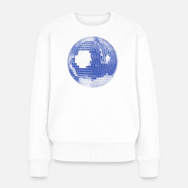 Disco Ball – Retro Party Vibes - Frauen Premium Bio Pullover - Weiß