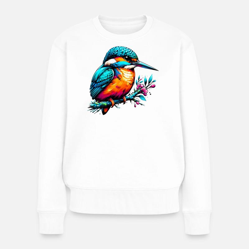 Eisvogel - Frauen Premium Bio Pullover - Weiß
