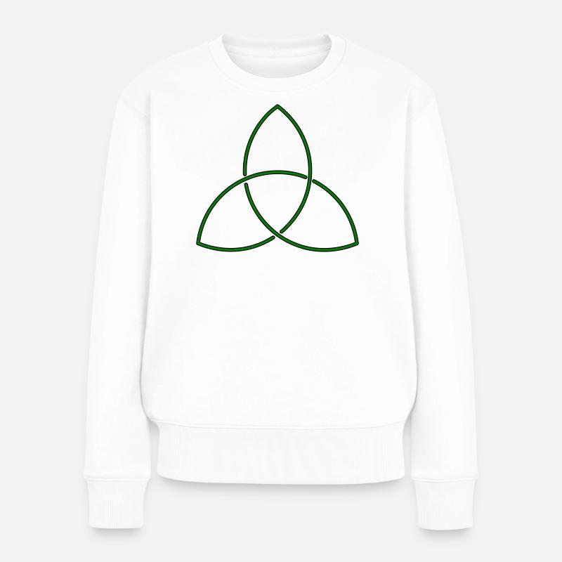 Keltischer Knoten (Triquetra) - Frauen Premium Bio Pullover - Weiß