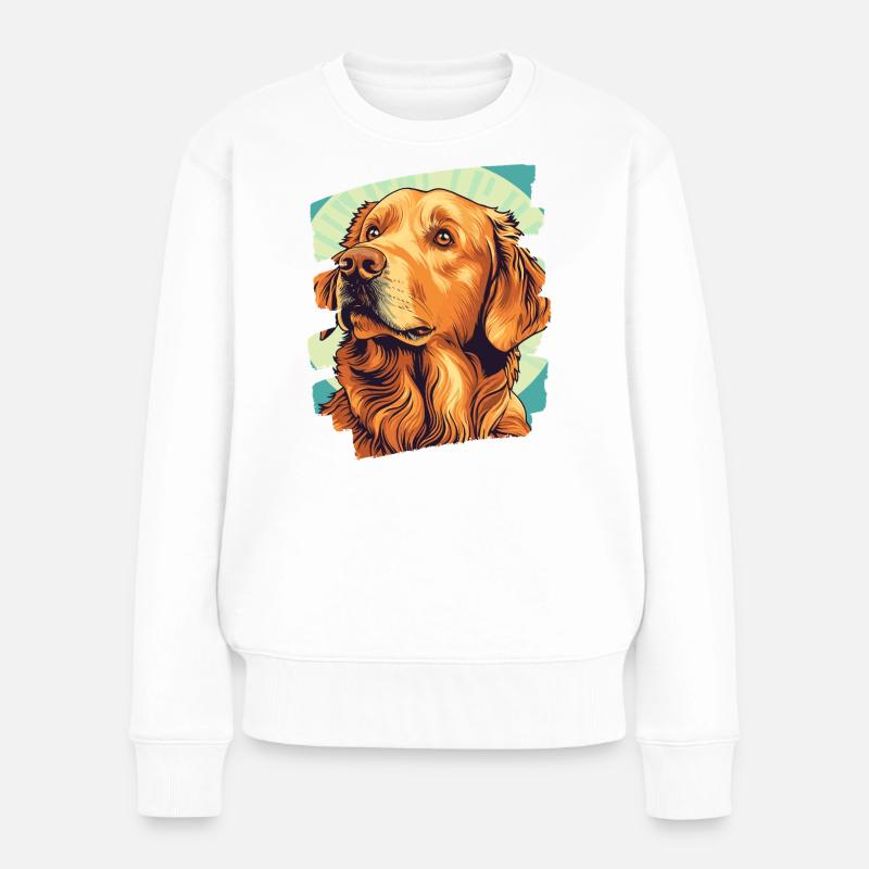 Golden Retriever - Frauen Premium Bio Pullover - Weiß
