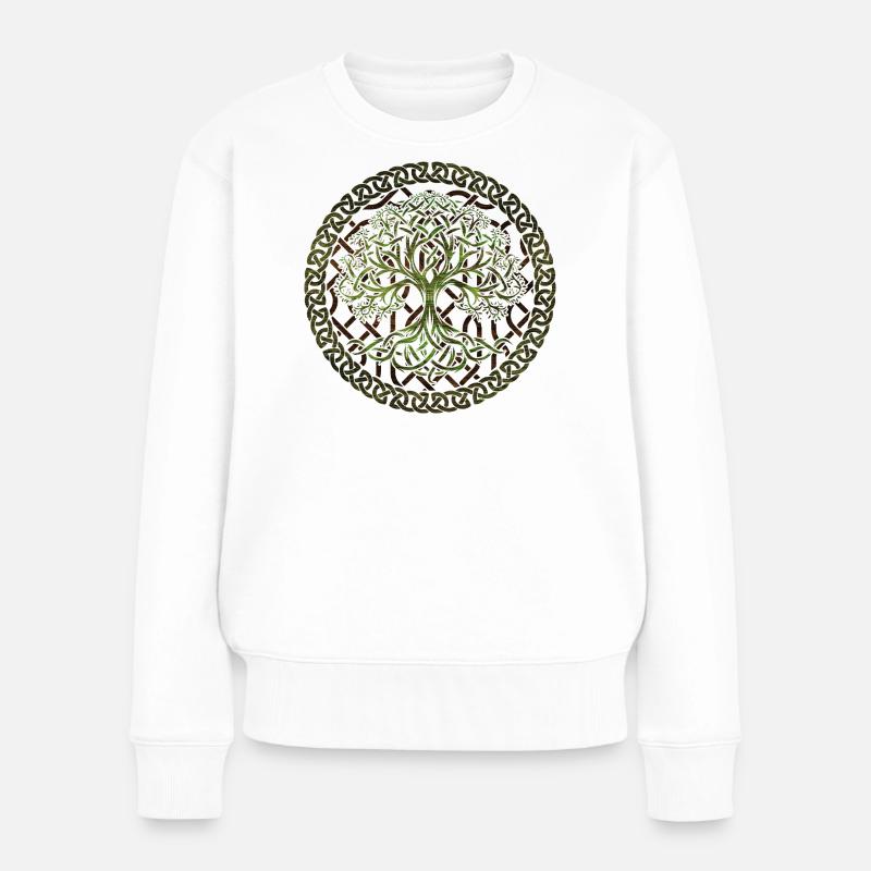 Yggdrasil Baum des Lebens - Frauen Premium Bio Pullover - Weiß