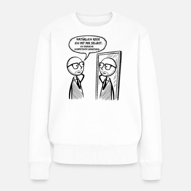 Selbstgespräche - Frauen Premium Bio Pullover - Weiß