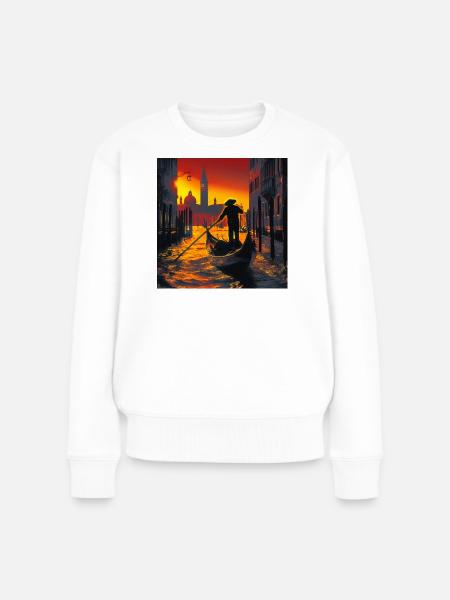 Gondoliere in Venedig - Frauen Premium Bio Pullover - Weiß