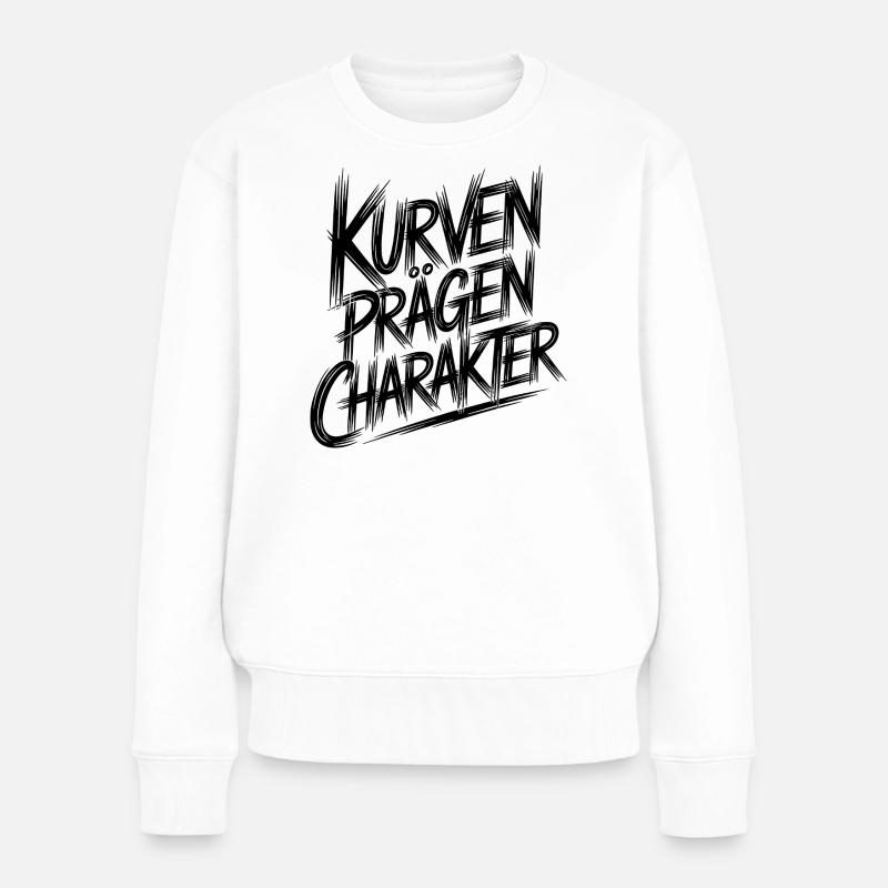 Kurven praegen Charakter - Frauen Premium Bio Pullover - Weiß
