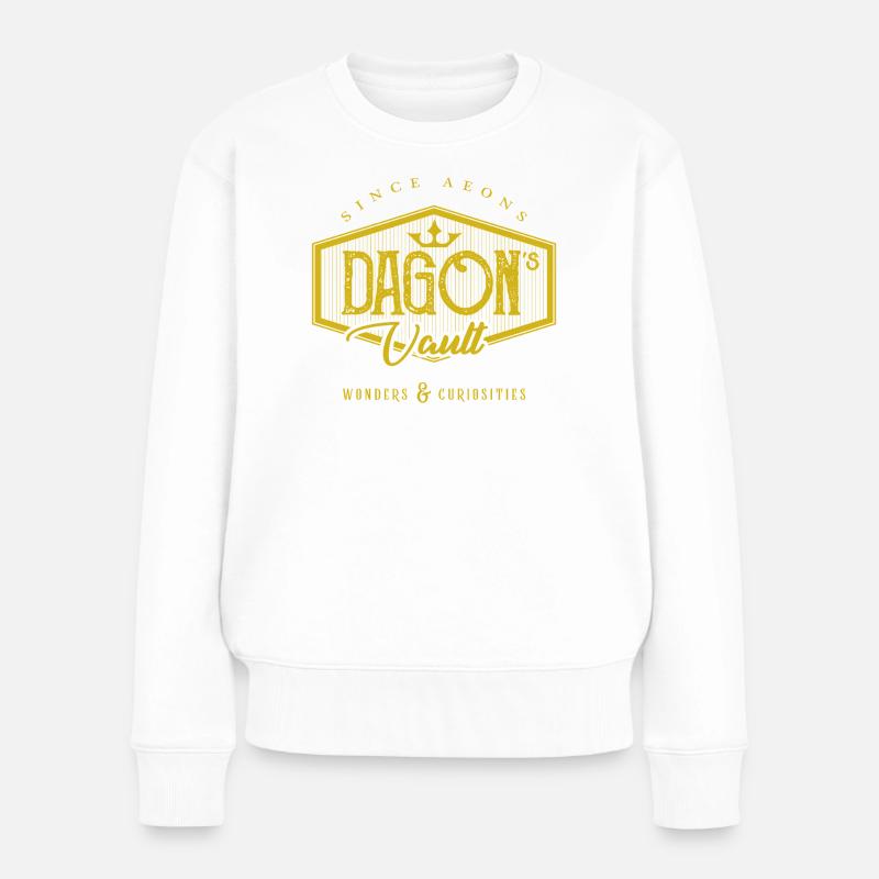 DAGON LOGO JAUNE - Pull Premium bio Femme - blanc