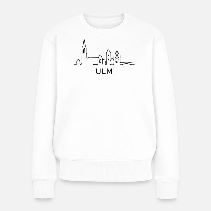 Ulm Skyline - Frauen Premium Bio Pullover - Weiß