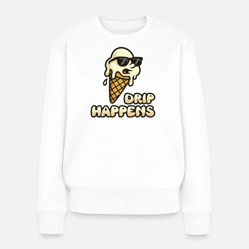 Tropfendes Eis - Frauen Premium Bio Pullover - Weiß