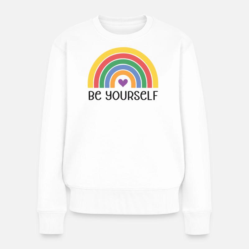 LGBTQ Pride Month - Sei du selbst - Frauen Premium Bio Pullover - Weiß