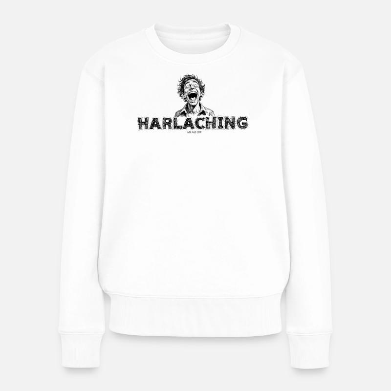 Lachendes Gesicht Neon Noir - Frauen Premium Bio Pullover - Weiß