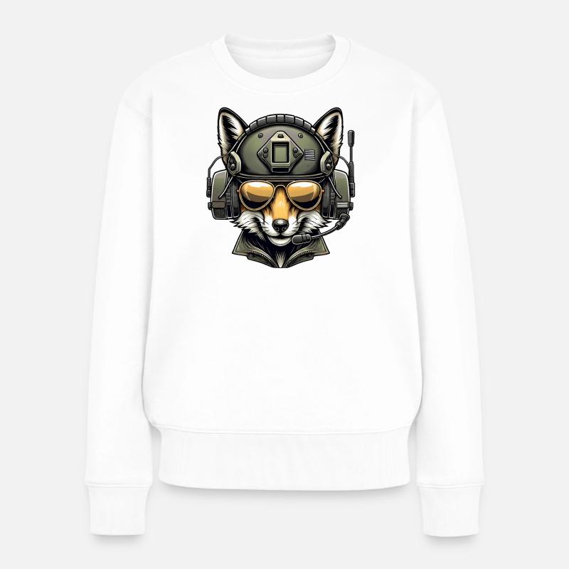 Conception militaire Fox - Pull Premium bio Femme - blanc