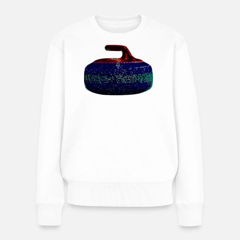 Curling rockt! - Frauen Premium Bio Pullover - Weiß