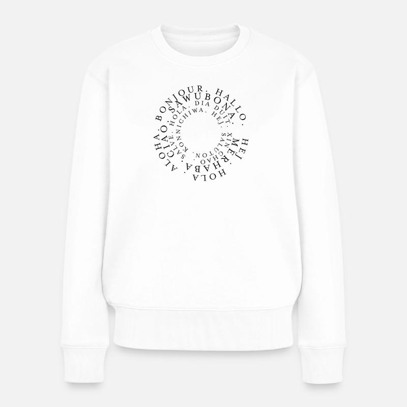 Welcome Hello in different languages - Women's Premium Organic Jumper - white