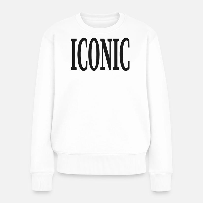 ICONIC - Frauen Premium Bio Pullover - Weiß