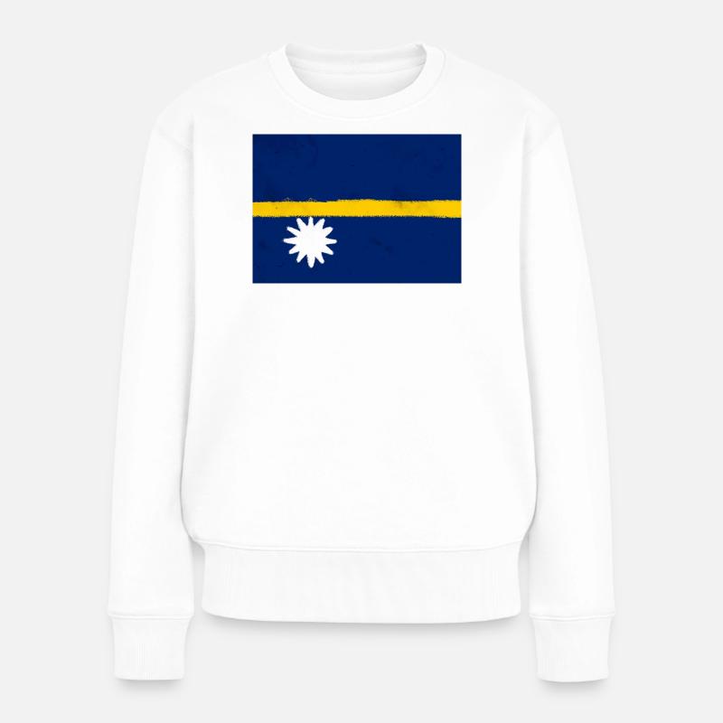 Flagge von Nauru - Frauen Premium Bio Pullover - Weiß