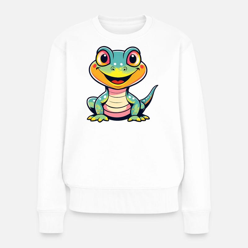 Cute Dino - Frauen Premium Bio Pullover - Weiß