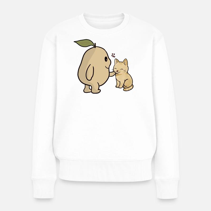 Tama und Katze - Frauen Premium Bio Pullover - Weiß