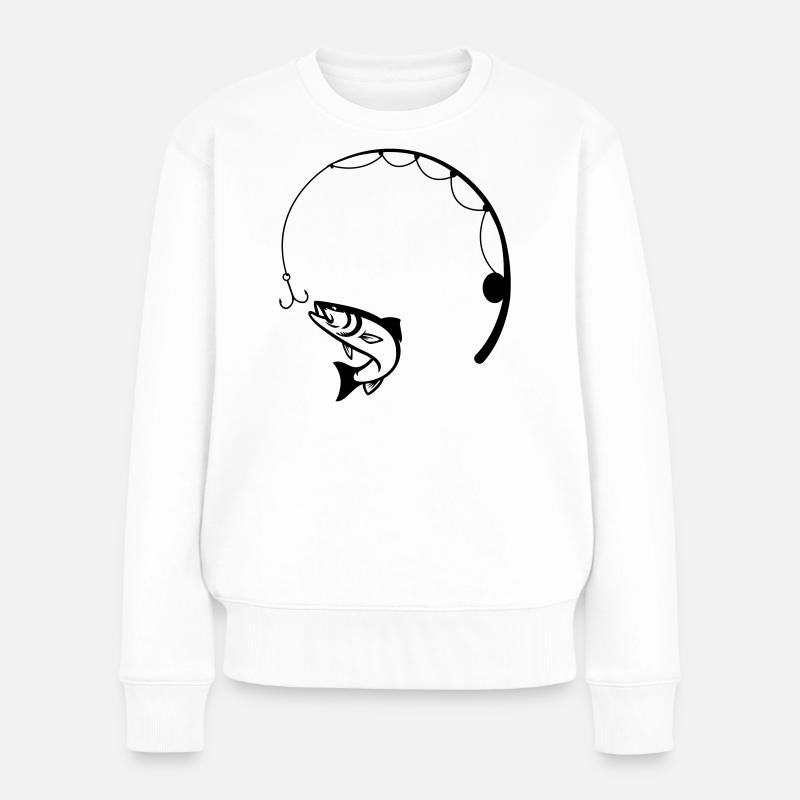 Accro à la conception d’un cercle de pêche - Pull Premium bio Femme - blanc