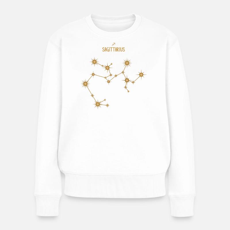 Schütze Sternzeichen Sternbild Golden - Frauen Premium Bio Pullover - Weiß