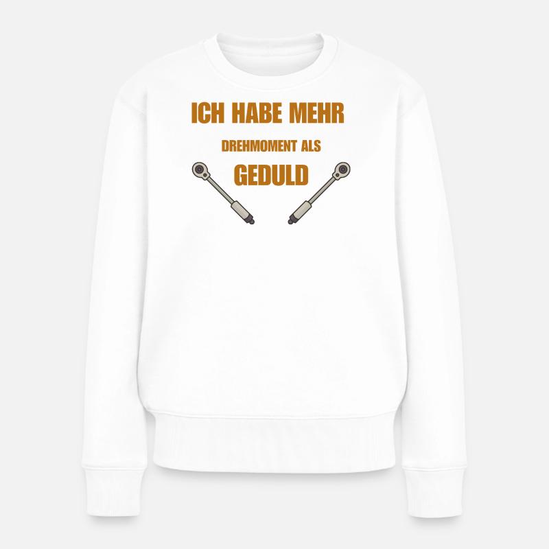 Drehmoment oder Geduld - Frauen Premium Bio Pullover - Weiß