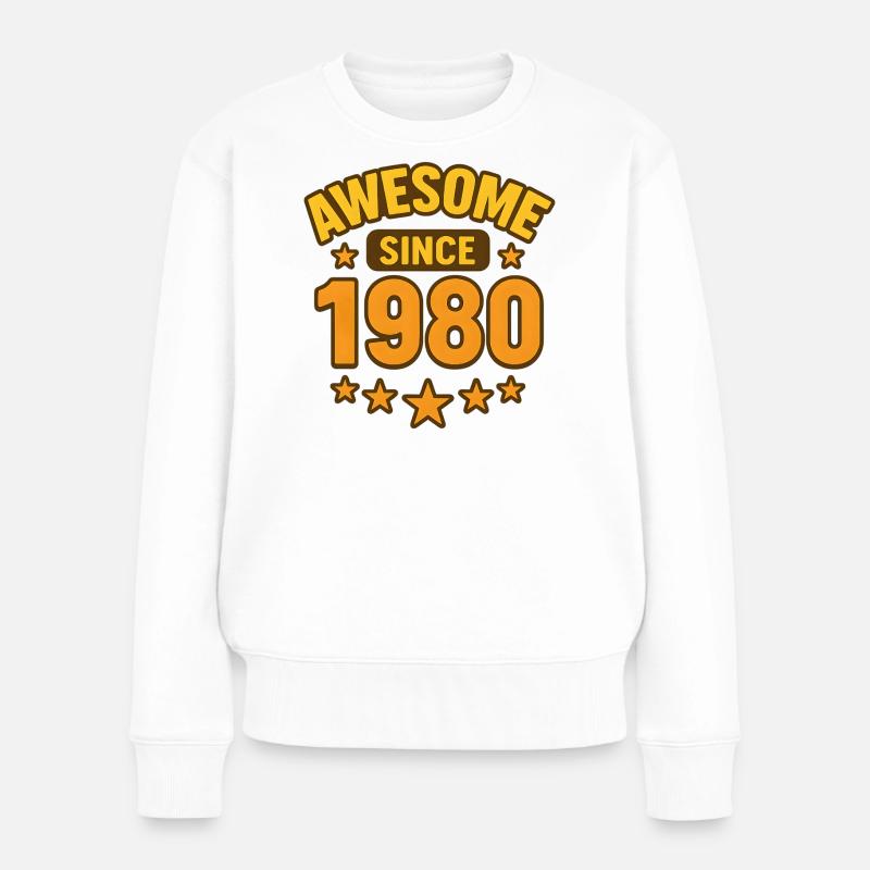 Awesome since 1980 - Frauen Premium Bio Pullover - Weiß
