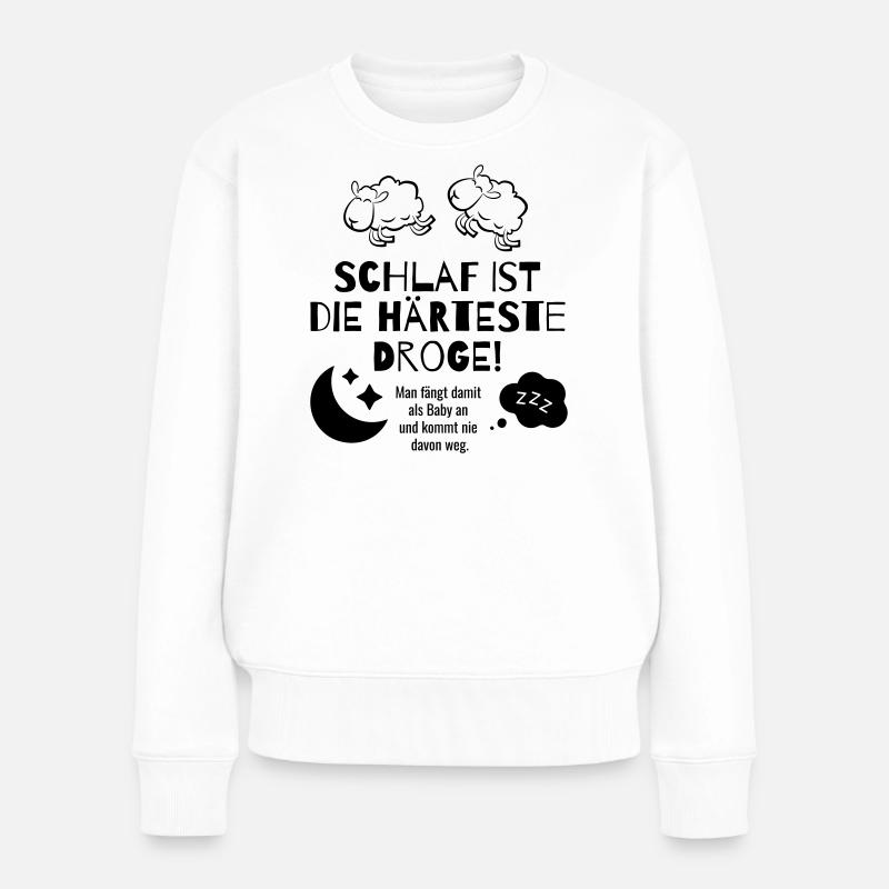 Schlaf - Frauen Premium Bio Pullover - Weiß