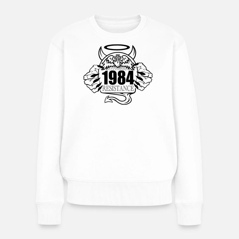 1984 Résistance – Rebelle contre la conception de contrôle - Pull Premium bio Femme - blanc