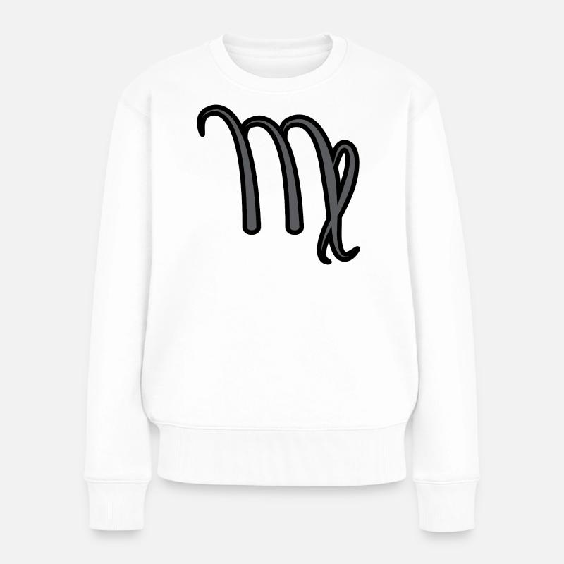 Jungfrau Sternzeichen Symbol Schwarz & Grau - Frauen Premium Bio Pullover - Weiß