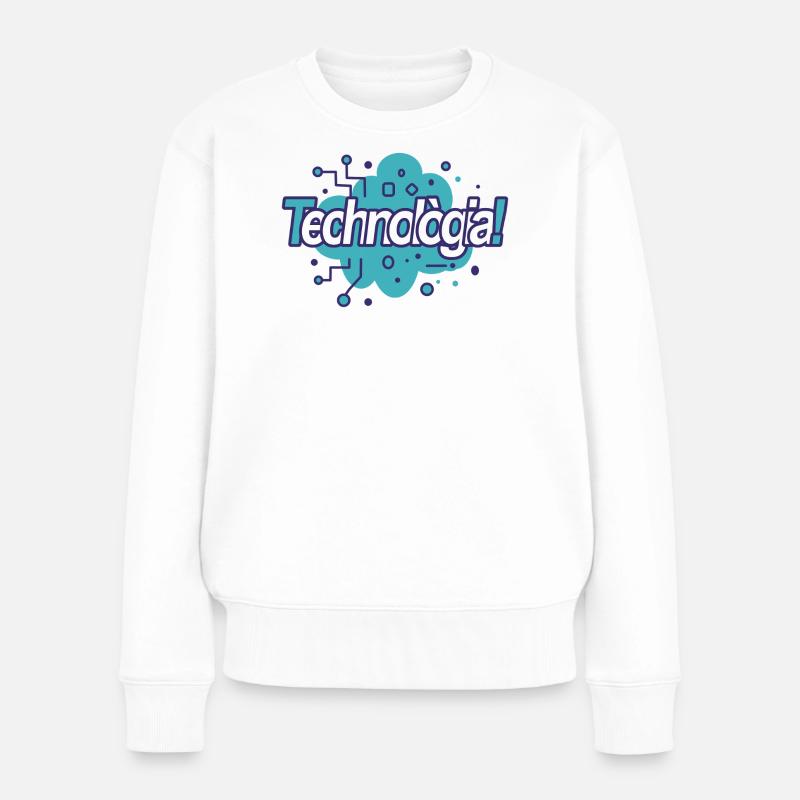 Technologie - Frauen Premium Bio Pullover - Weiß