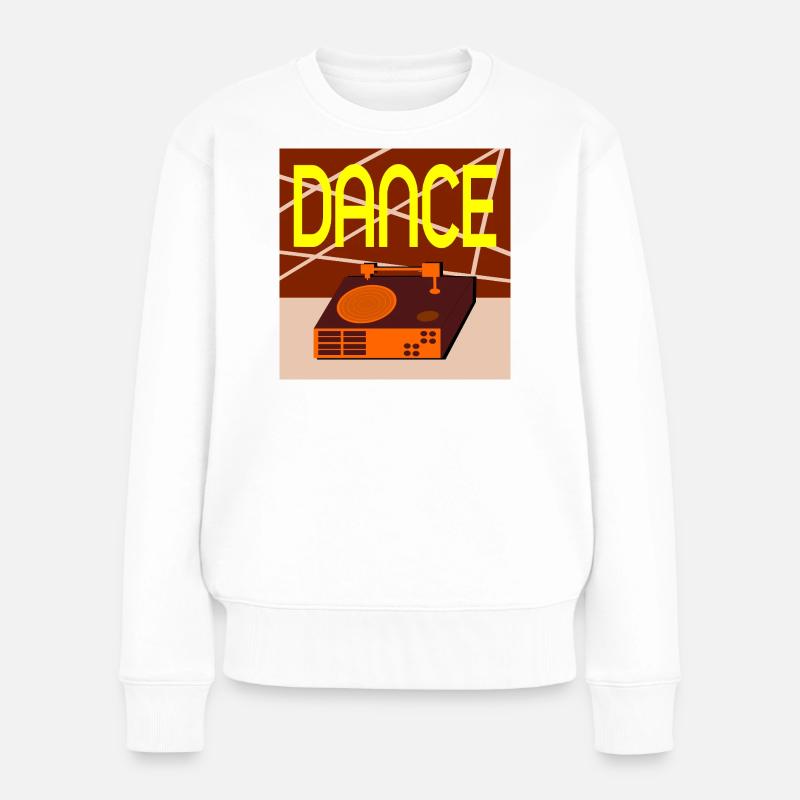 SCHALLPLATTEN MUSIK RETRO TANZEN - Frauen Premium Bio Pullover - Weiß