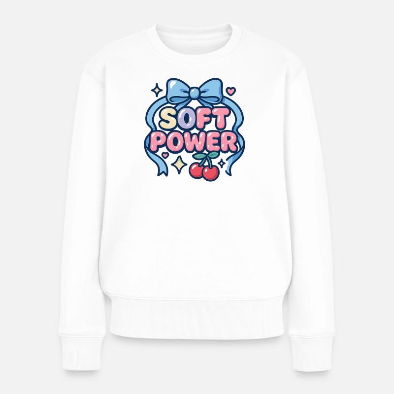 Soft Power – Boucle Kawaii - Pull Premium bio Femme - blanc