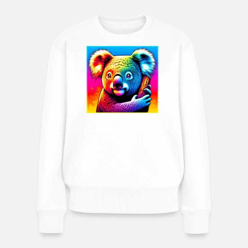 Koala - Frauen Premium Bio Pullover - Weiß