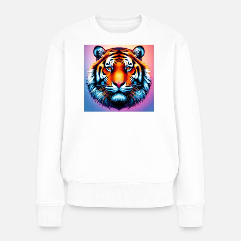 Tiger - Frauen Premium Bio Pullover - Weiß