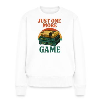 Retro Gaming Stack Illustration - Frauen Premium Bio Pullover - Weiß - Vorne - Julia (174cm)