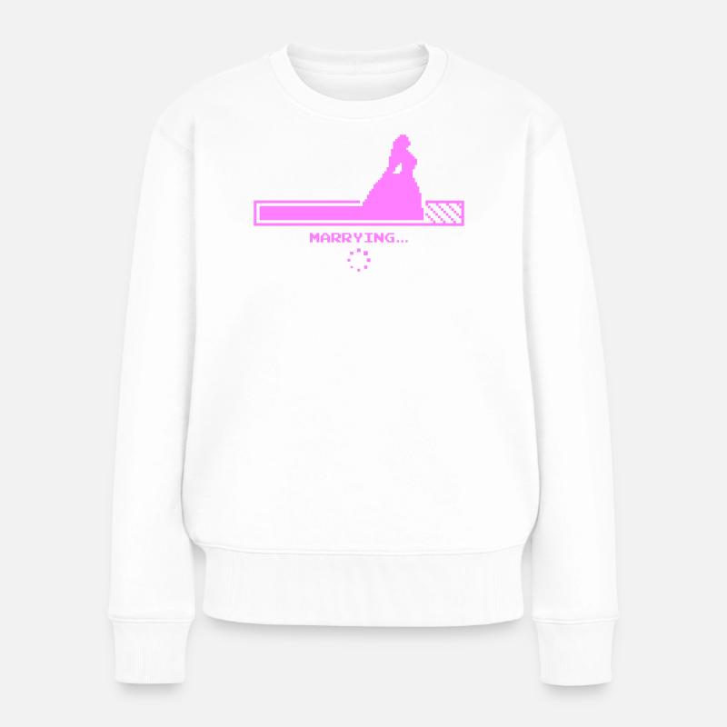 Hochzeits-Countdown-Design - Frauen Premium Bio Pullover - Weiß