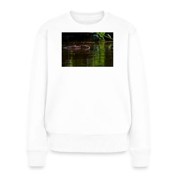 Swimming Silently Through Calm Green Water - Women's Premium Organic Jumper - white - Front - Julia (174cm)