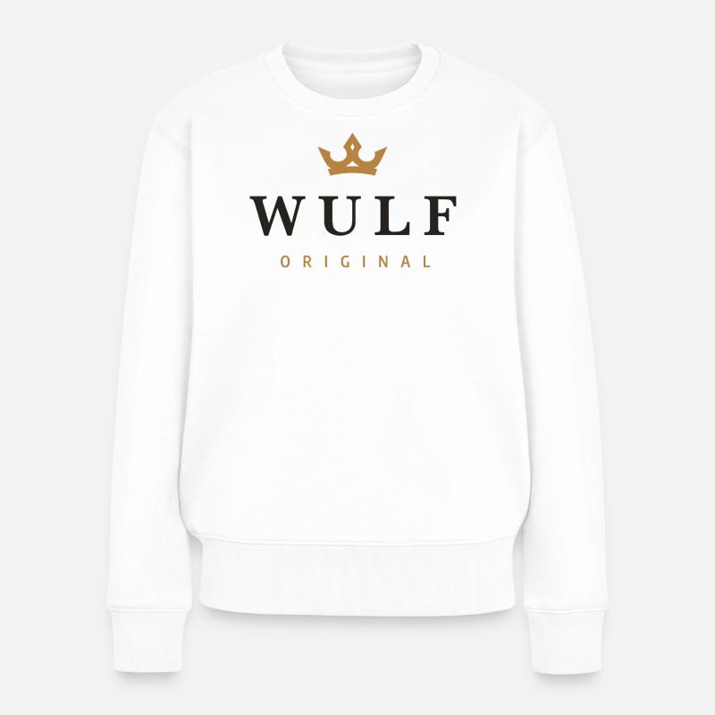 Wulf Original Familienlogo - Frauen Premium Bio Pullover - Weiß