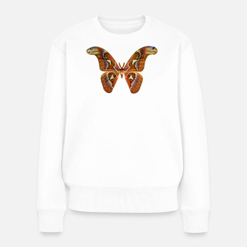 Schmetterling - Frauen Premium Bio Pullover - Weiß