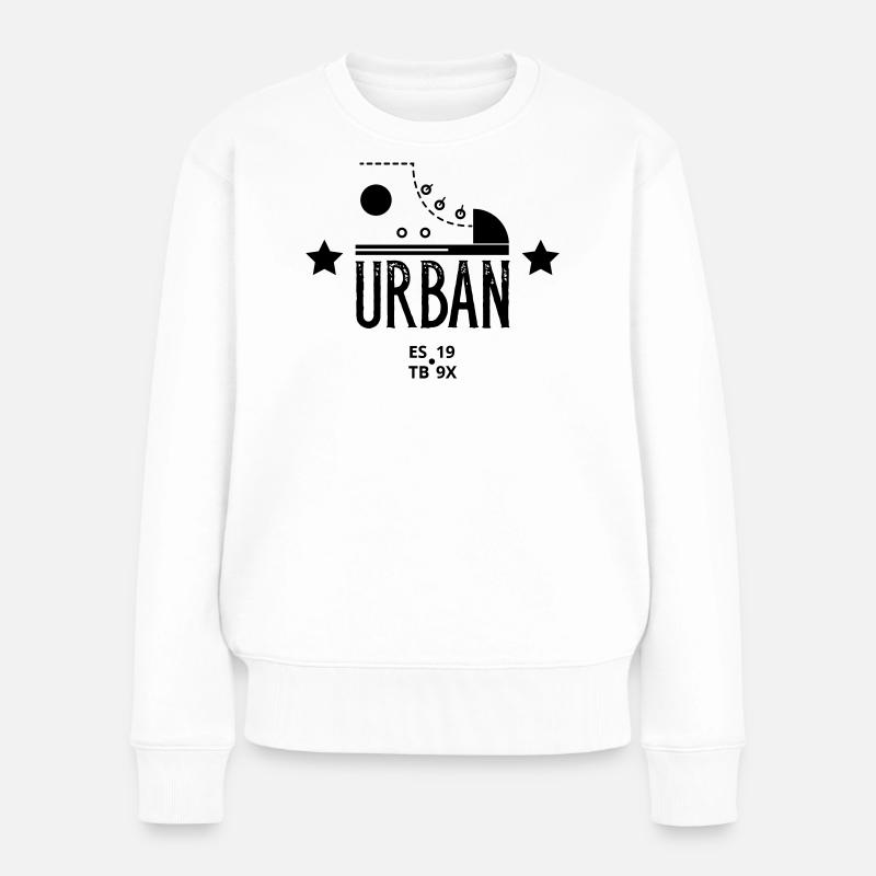 Urban Schuh Grafikdesign mit Sternen und Text Art - Frauen Premium Bio Pullover - Weiß