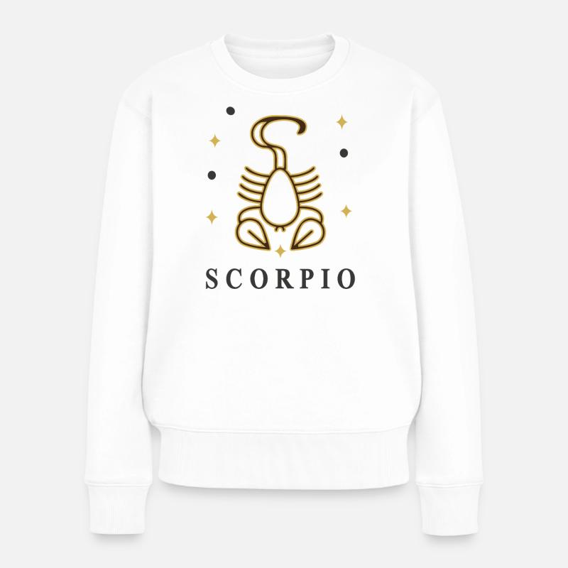 Sternzeichen Skorpion mit den Sternen - Frauen Premium Bio Pullover - Weiß