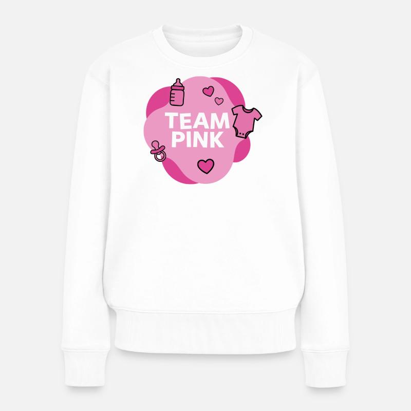 Conception de la baby shower rose de l’équipe - Pull Premium bio Femme - blanc
