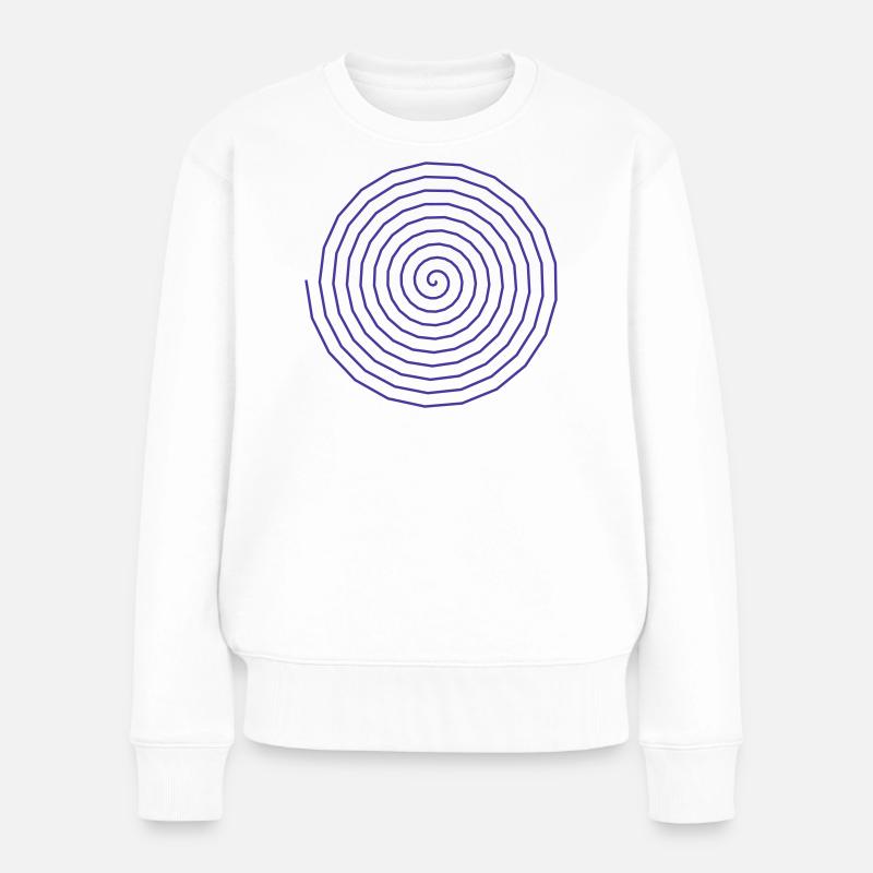 Functional Spiral Pattern Design - Women's Premium Organic Jumper - white