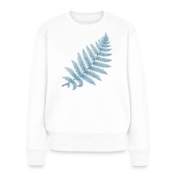 Farn Silhouette Design für Naturliebhaber - Frauen Premium Bio Pullover - Weiß - Vorne - Julia (174cm)
