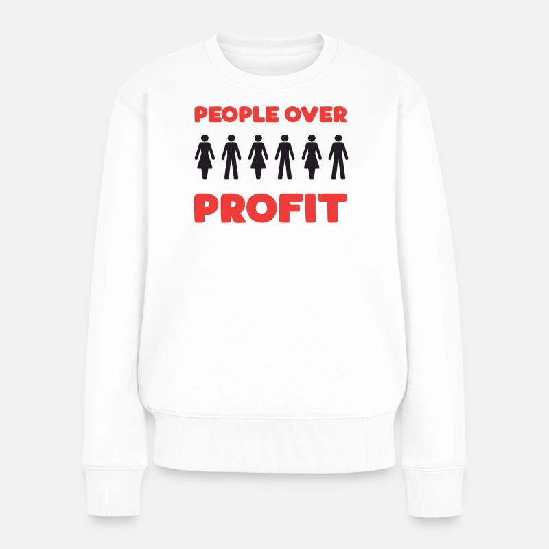 Menschen vor Profit - Frauen Premium Bio Pullover - Weiß