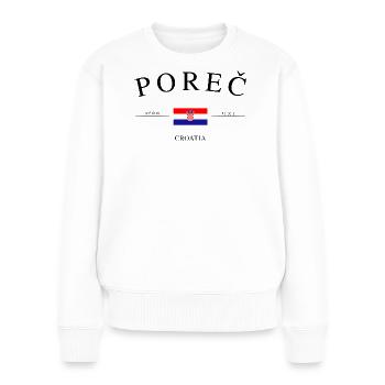 Poreč Kroatien – Urlaub Souvenir & Geschenk - Frauen Premium Bio Pullover - Weiß - Vorne - Julia (174cm)