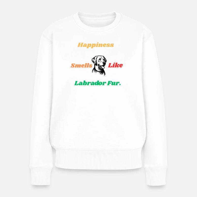 Citation sur le bonheur de la fourrure de Labrador - Pull Premium bio Femme - blanc
