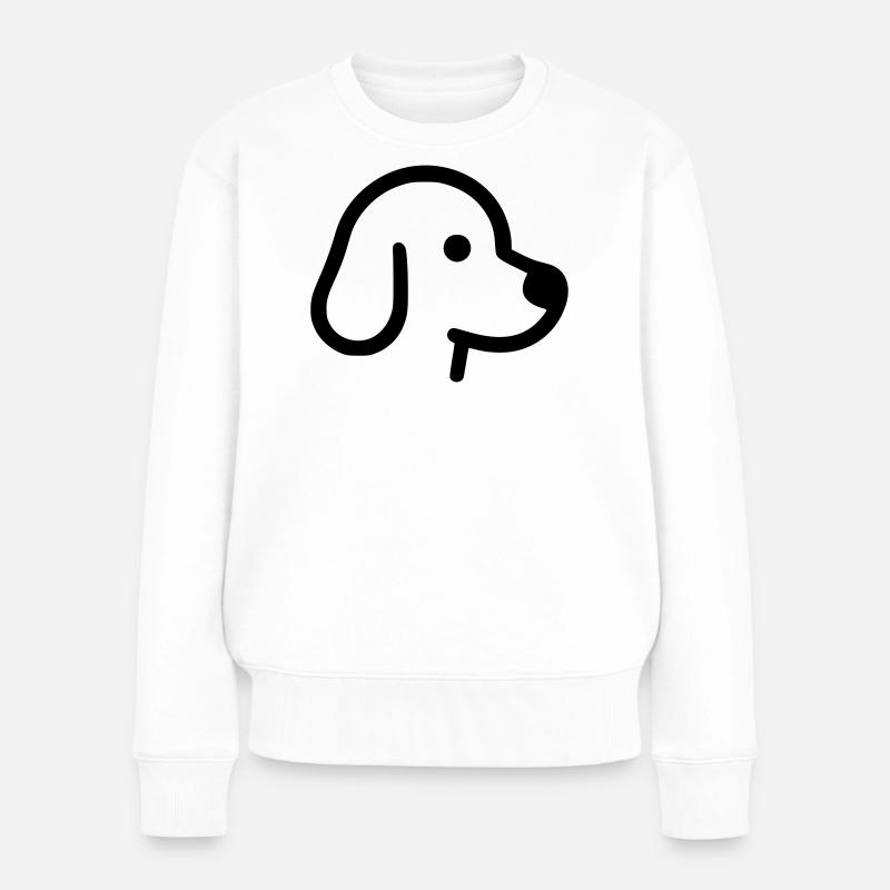 Chien mignon - contour, silhouette - Pull Premium bio Femme - blanc