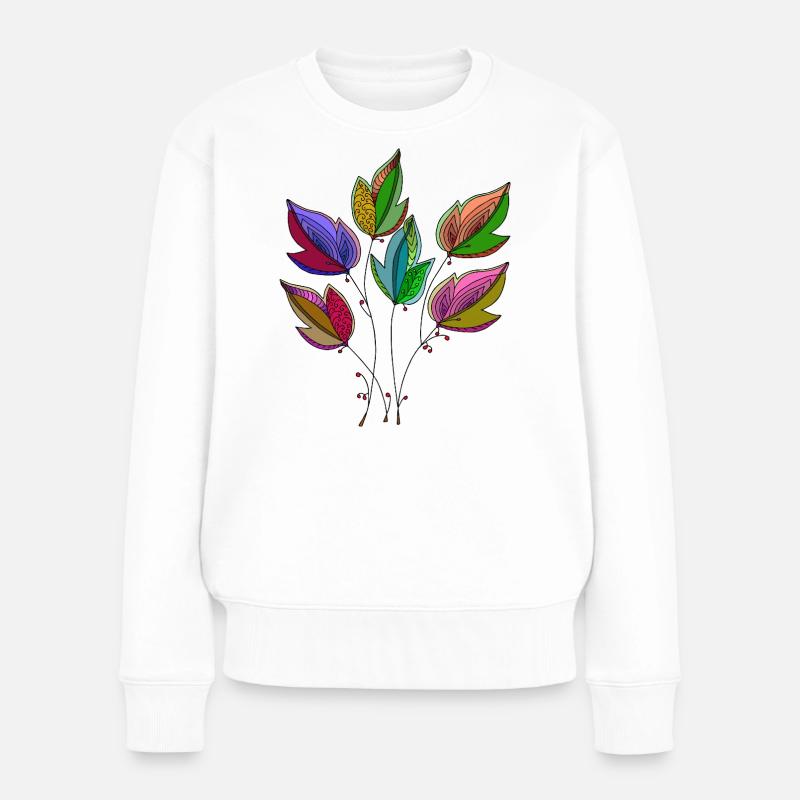 feuilles - Pull Premium bio Femme - blanc