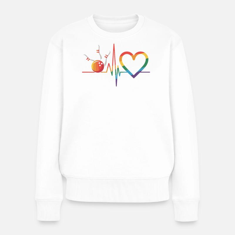Bowling - Frauen Premium Bio Pullover - Weiß
